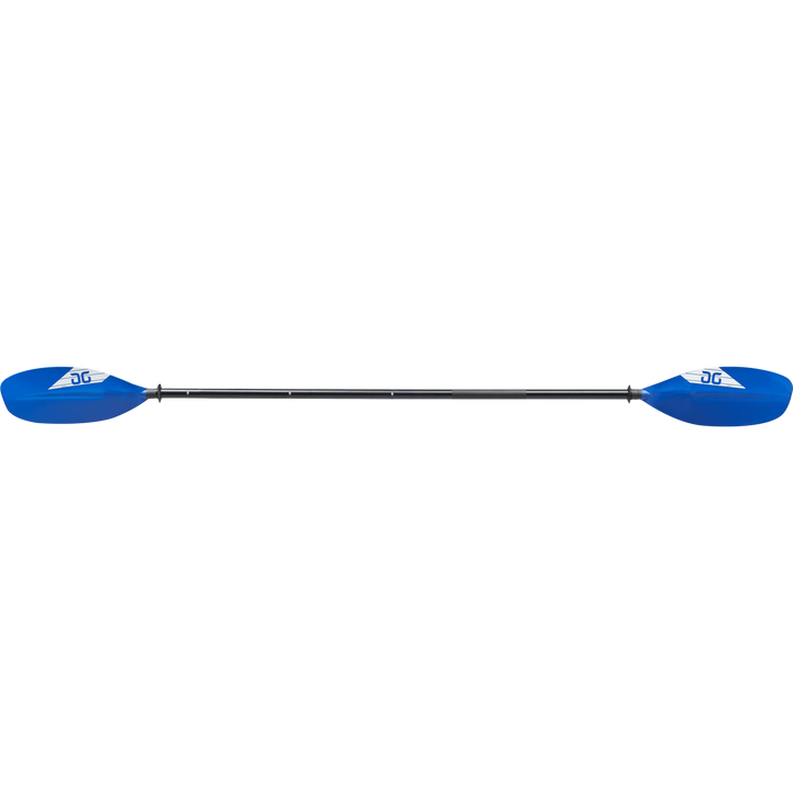 Aries 4-Piece Kayak Paddle with blue/white blades and black aluminum shaft.