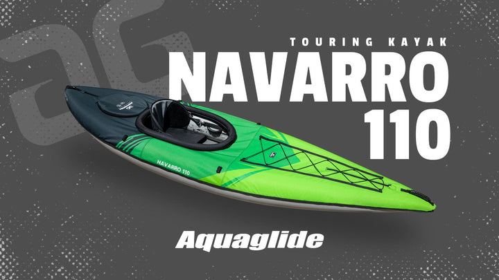 Navarro 110 inflatable touring kayak in green and black.