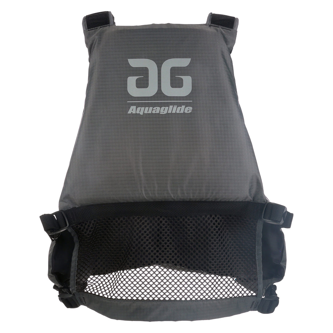 Aquaglide Paddle Vest, gray mesh with adjustable straps.