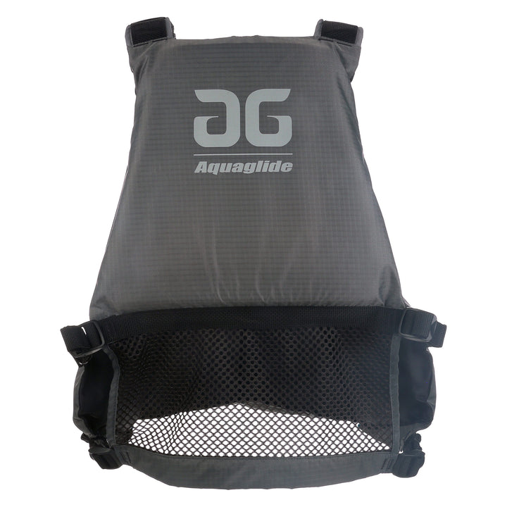 Aquaglide Paddle Vest, gray mesh with adjustable straps.