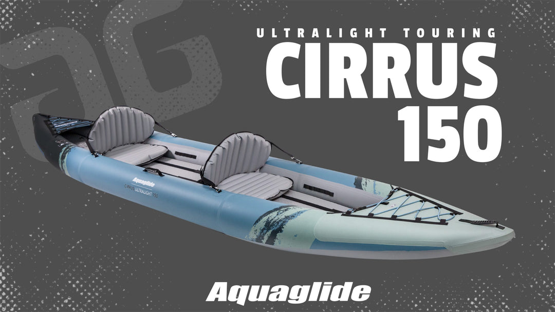 Cirrus Ultralight 150 kayak with two gray seats for tandem use.