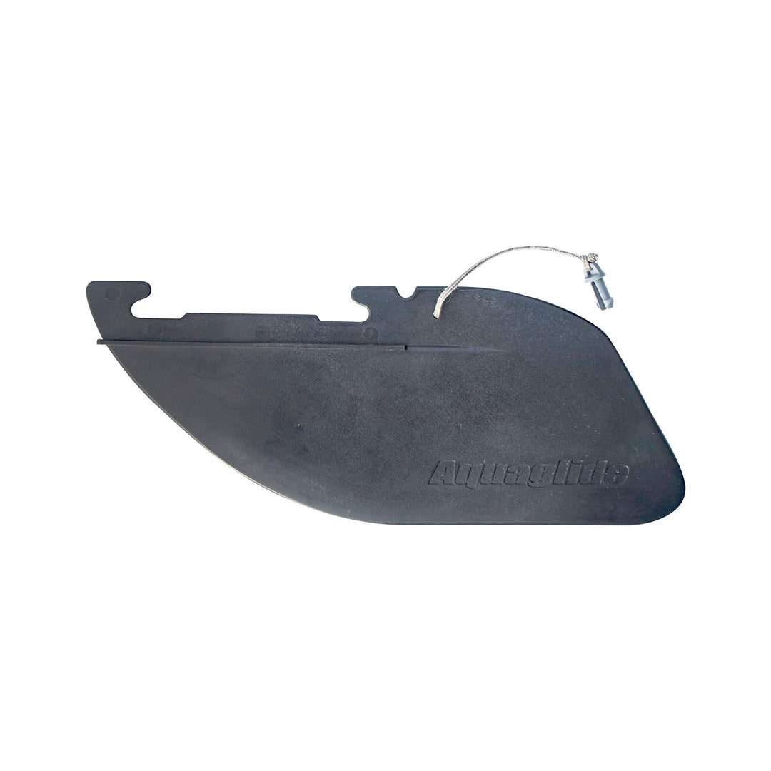 AG Kayak Fin: black plastic rudder with a cable.