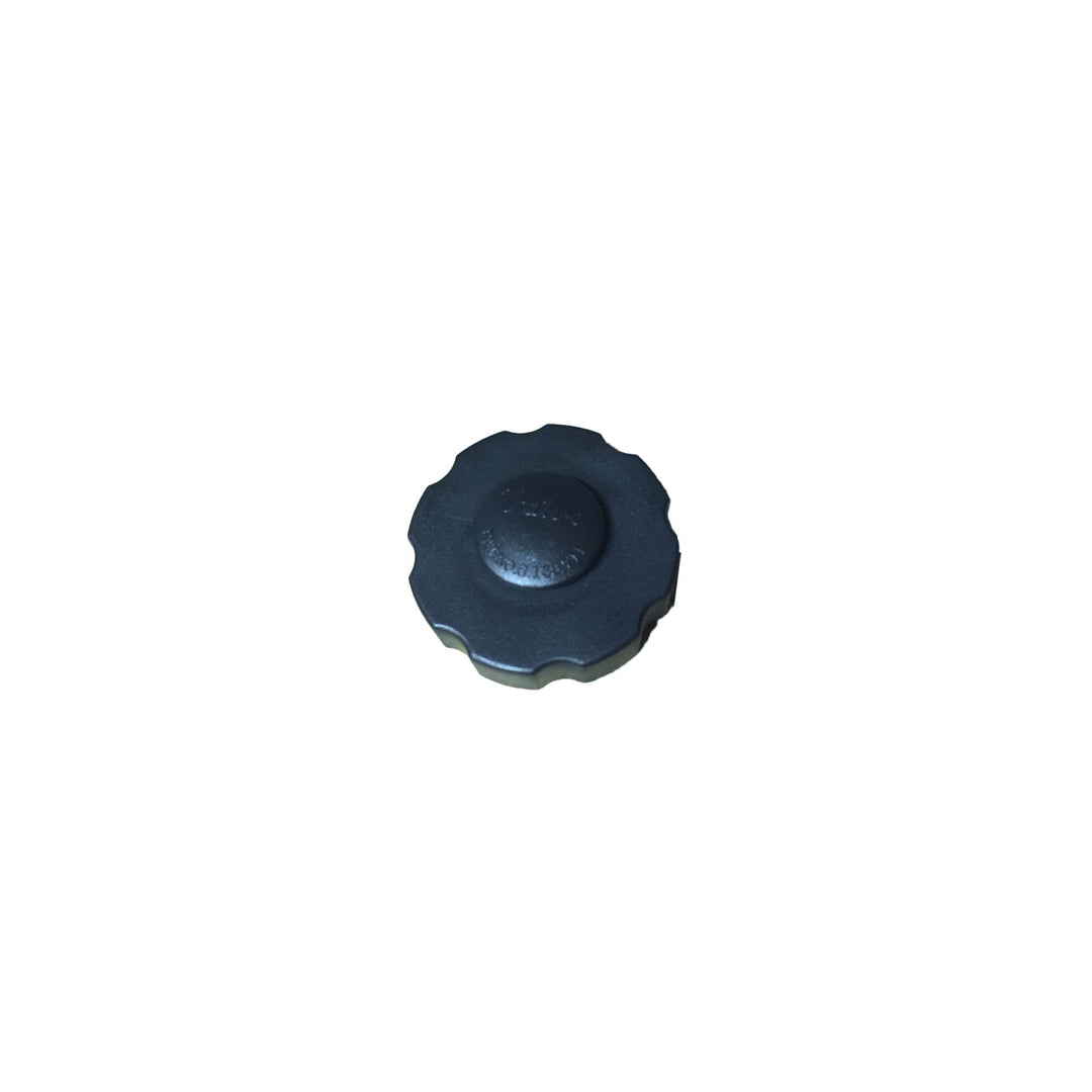 Rapid Inflate Cap black with ridged edges on a white surface.