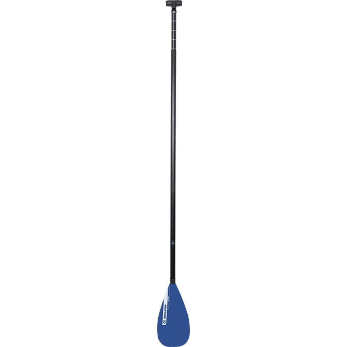 Wayfinder 3-Piece Leverlock® paddle in blue and black with carbon shaft and ergonomic grip.