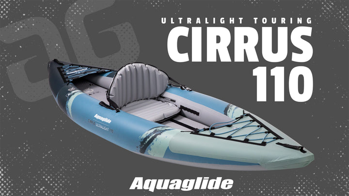 Cirrus Ultralight 110 touring kayak showcased on a gray surface.